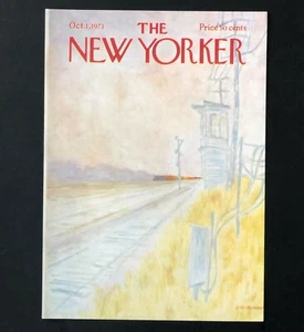Octubre 1973 New Yorker Magazine Portada Tren Ferrocarril Cruce Vías Arte De Colección - Imagen 1 de 1