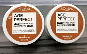 (2 Pk) L'Oreal Age Perfect 4-in-1 Tinted Balm Foundation #10 Deep Profond .63 Oz - Picture 1 of 2