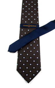 Tommy Hilfiger Men's Brown Neck Tie 100% Silk Split Color Design NEW w/tag