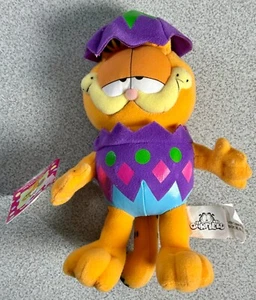 Huevo de Pascua decorado Russell Stover de peluche vintage Garfield - Imagen 1 de 1