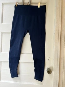 Joy Lab High Rise Seamless Mesh Perforated 7/8 Leggings Navy Blue Large - Picture 1 of 9