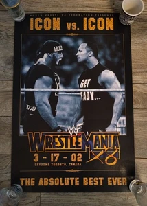 WWF WrestleMania X8 poster Hollywood Hulk Hogan vs The Rock, WWE - Picture 1 of 1