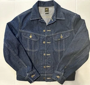 Lee Rider Denim Jean Jacket 38R Dark Wash 100% Cotton USA - Picture 1 of 12