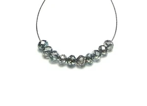 10 pcs BLUE DIAMOND 2.5mm Faceted Round Beads NATURAL 1.5 carats - Picture 1 of 2