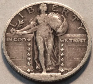 1923 S Standing Liberty Quarter, Scarce, KEY Date Original Look, Silver 25C Coin - Picture 1 of 3