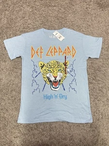 T-shirt uomo Def Leppard High N Dry blu taglia XS small - Foto 1 di 10