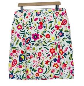 Falda Boden Folklore Brillante Floral Línea A Algodón Talla US 12 - Imagen 1 de 4