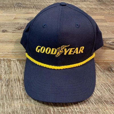 老式 GOOD YEAR Patch SnapBack 卡车司机帽海军蓝 — 第 1/4 张图片