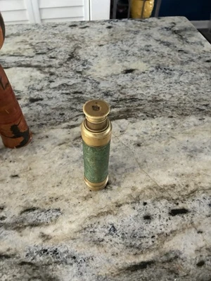 Antique Brass Spyglass Clear Glass Nice Condition - Image 1 of 4