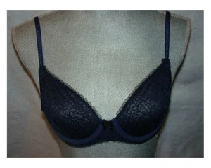 NUOVO DKNY 32A Mirage reggiseno con ferretto demi a rete modellata 453171 Navy #93414 - Foto 1 di 4