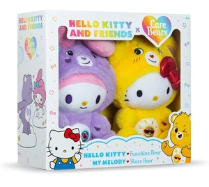 NEW Hello Kitty X Care Bears 2 Pack Plush Hello kitty And My Melody  - Picture 1 of 16