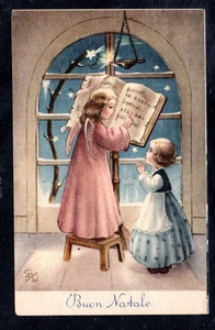 Cartolina  Augurale Buon Natale ANGELO BAMBINA (AA210) - Picture 1 of 2