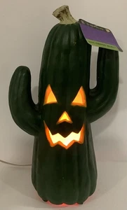 2004 Gemmy Just-Carved Jacks Light-Up Saguaro Kaktus Halloween Jack-O-Lantern - Bild 1 von 9