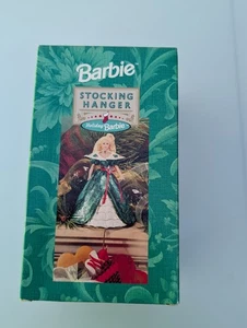 Hallmark Holiday Barbie Christmas Stocking Hanger w/ Original Box 1996  - Picture 1 of 3
