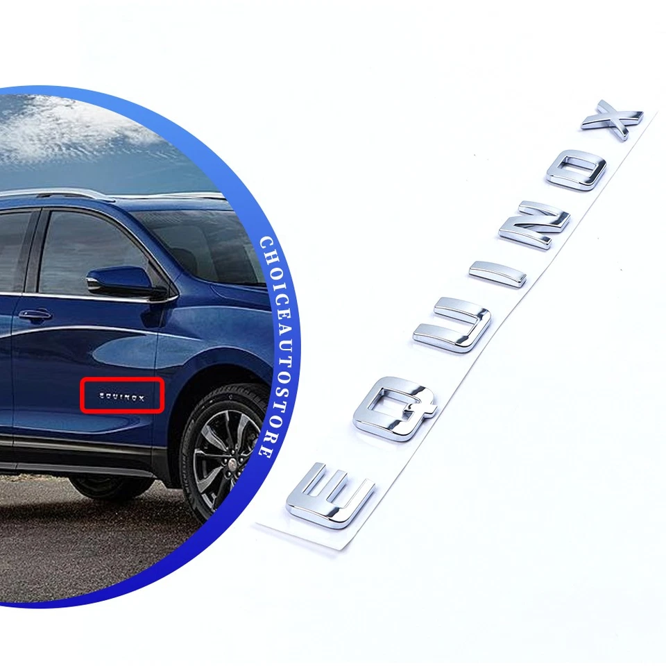 For Equinox Left or Right Door Nameplate Letter Badge Emblem Sport Gloss Chrome Foto 1 de 3