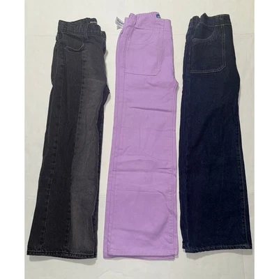 Pantalones de mezclilla antiguos azul marino lote de 3 niñas 10 ropa de juego informal holgada escuela todos los días Foto 1 de 4