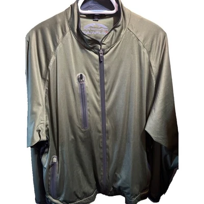 Chaqueta de golf Sun Mountain Rainflex para hombre con cremallera completa verde mediana manga larga de viaje Foto 1 de 4
