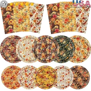 Fall Floral Party Supplies 60pcs Thanksgiving Dinnerware Plates Napkins Set New - Picture 1 of 8