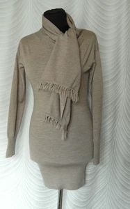 Ermanno Scervino 100% dünner Woll Longpullover mit Schal Gr. 44 - Bild 1 von 10