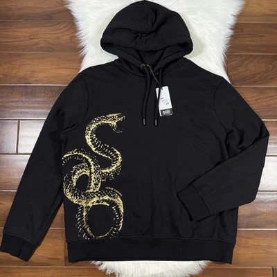 Armani Exchange A/X Size XL Black Gold Snake Lunar New Year Hoodie Sweatshirt - Image 1 of 4