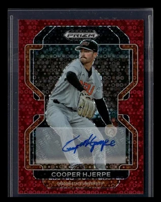 2022 Prizm #PDP22 Cooper Hjerpe Base Autographs Red Donut Circles #/99 - Image 1 of 2