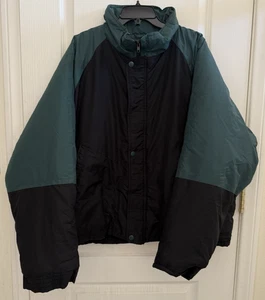 Giacca a vento vintage GreatLand uomo XXL colorblock giacca sci retrò verde nero - Foto 1 di 10