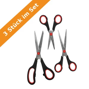 3er Scheren Set Haushaltsschere Universalschere Küchenschere Basteln Edelstahl - Bild 1 von 2