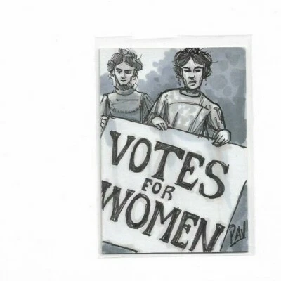 1914 WAR ILLUSTRATED TRADING CARD SKETCHED BY Terry Pavlet "PAV" VOTES FOR WOMEN - Image 1 of 3