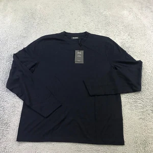 Naadam Shirt Mens Medium Ultralight Crew Neck Long Sleeve T Shirt Blue Wool - Picture 1 of 12