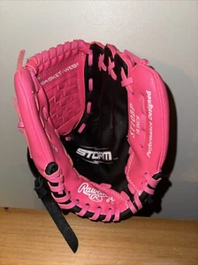 Rawlings ST10BP Mädchen Storm Softball Handschuh 10" schwarz und pink Rechtshänder - Bild 1 von 6