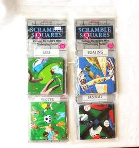 4 B Dazzle Scramble Squares SPORTS PUZZLES Golf Baseball Soccer Sailing Boating - Picture 1 of 11