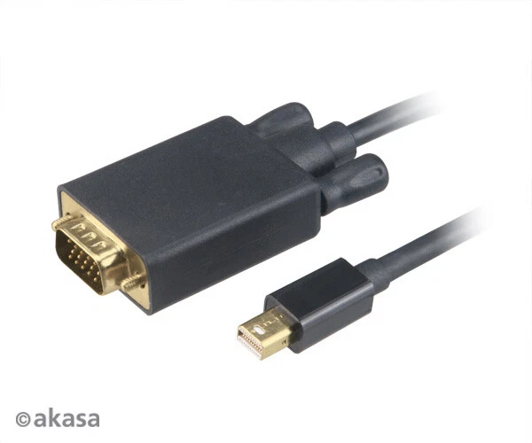 Akasa AK-CBDP17-18BK Mini DisplayPort to VGA Adaptor Cable 1.8M - Image 1 of 1