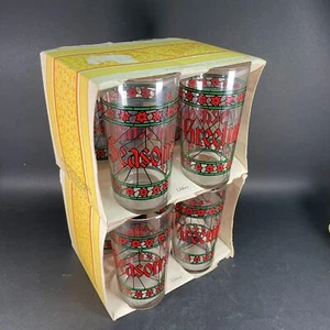 (8) Vtg LIBBEY 12-1/2 Oz Tumbler Christmas SEASONS GREETINGS Stained Glass - NOS - Picture 1 of 6