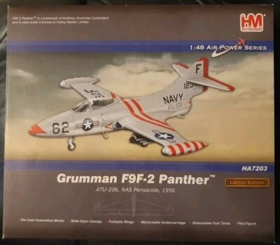 Hobbymaster Air Power Grumman F9F-2 Panther ATU-206, NAS Pensicola 1956 HA2703 - Image 1 of 4