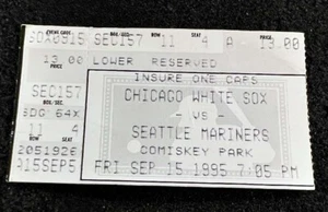 Seattle Mariners White Sox September 15 1995 Ticket Stub Vince Coleman 4 Hit 2SB - Picture 1 of 3