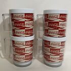 VTG Coca Cola Plastic Mug Cup Enjoy Coke 4” Thermal Double Wall Lot Set Of 4