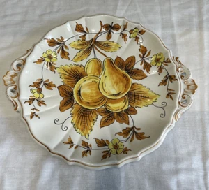 Marshall Fields Fall Fruit Round Cake Plate 11" Italy 1965 - Picture 1 of 13