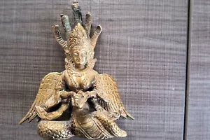 Vintage Solid Brass Egyptian/Medusa? Figurine Approx. 5.5T X 5W X 2.75D Inches! - Picture 1 of 7