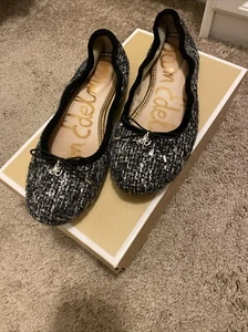 Sam Edelman schwarze Woll-Felicia-Flats Größe 7 gebraucht, in einwandfreiem Zustand - Bild 1 von 8