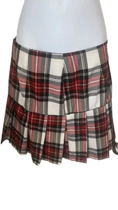 Karierter Minirock Plissee Größe 6 Länge 16 1/2 Schuluniform für Mädchen adrett - Bild 1 von 6