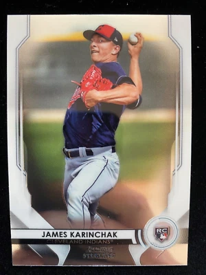 2020 Bowman Sterling JAMES KARICHAK Rookie #BSR-61 Cleveland Guardians RC Indian - Image 1 of 2
