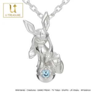 U-treasure Pokemon Glaceon & MonsterBall Necklace Silver New F/S from Japan - Picture 1 of 7