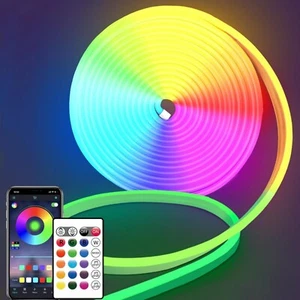16.4FT RGB LED Neon Rope Lights - App/Remote Control with Music Sync, Waterproof - Picture 1 of 9