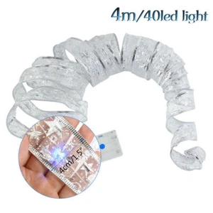 40LED Batterie Schleifenband Lichterkette Weihnachtenbaum Deko Geschenk Deko 4M - Bild 1 von 1