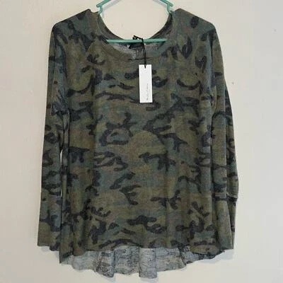 Новый с Ярлыками MICHAEL STARS сокровище камуфляж L/S выемка шеи HI LO размер MP - Изображение 1 из 4