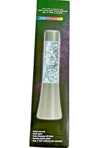 EZ Illuminations 13-inch Battery Operated Color Changing LED Glitter Lamp,White - Picture 1 of 2