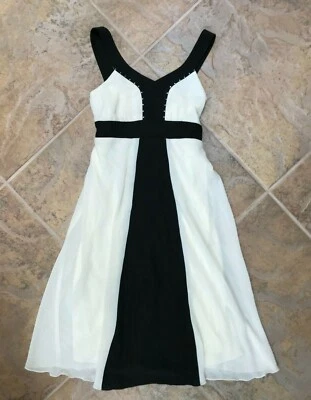 Ограниченное слишком девочек винтажный новый без ЯРЛЫКОВ 12 черный/кремовый специальный случай длинное платье - Изображение 1 из 2