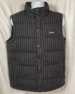 Patagonia Men’s Fleece Puffer Vest Large Down Insulated Charcoal Grey - Picture 1 of 12