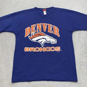 Camicia vintage Denver Broncos John Elway uomo grande blu NFL attacco sportivo - Foto 1 di 17