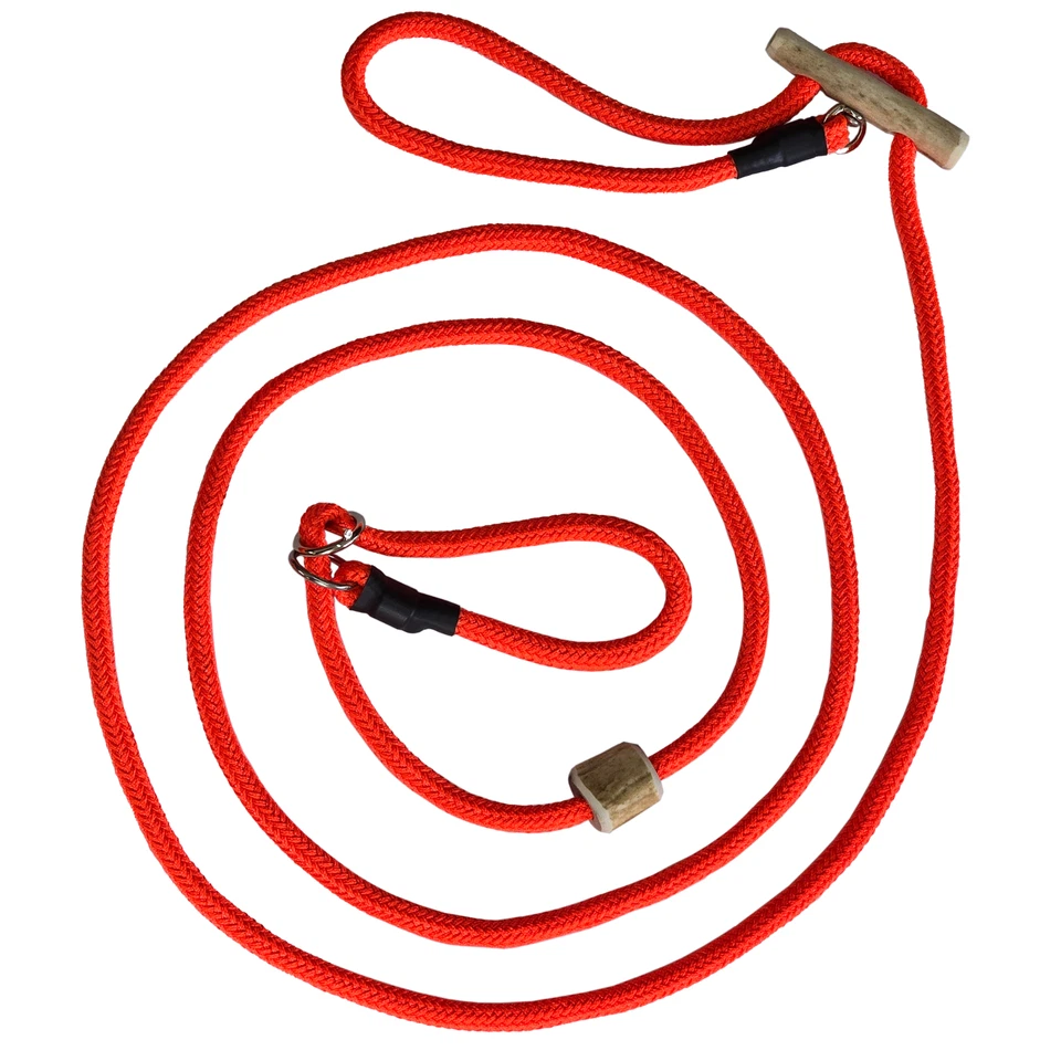stufenlose Jagdleine Führleine Umhängeleine 8mm 260-300cm Moxonleine Zugstopp - Bild 1 von 3